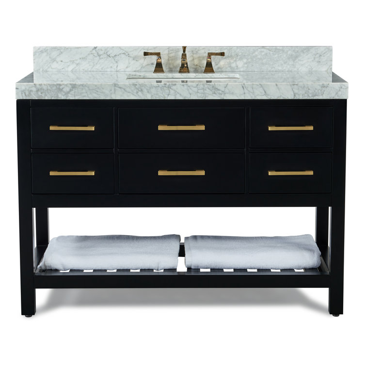 Elizabeth 48'' Black Onyx Vanity with Marble Top