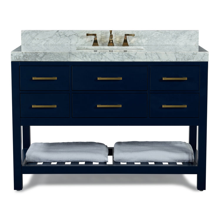 Elizabeth 48'' Heritage Blue Wood Vanity with Marble Top