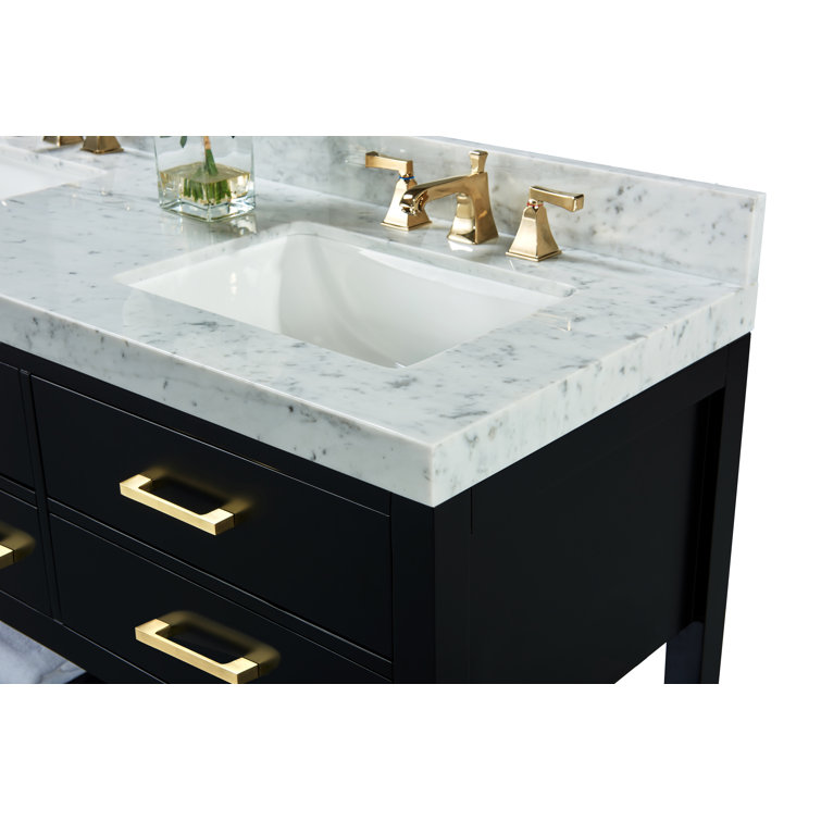 Elizabeth 72" Black Onyx Double Freestanding Bath Vanity Set