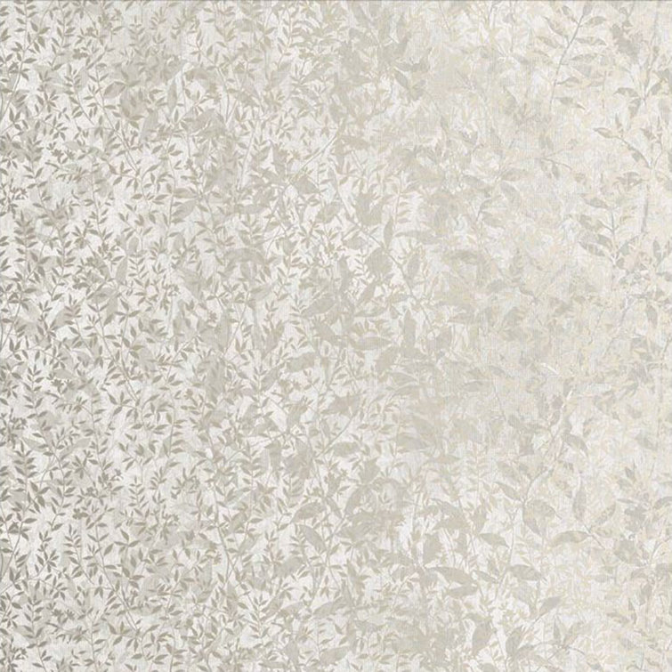 Soft Gold Metallic Botany Floral Wallpaper Roll