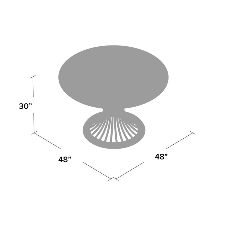 Scandinavian Wood & Black Iron 48" Round Dining Table