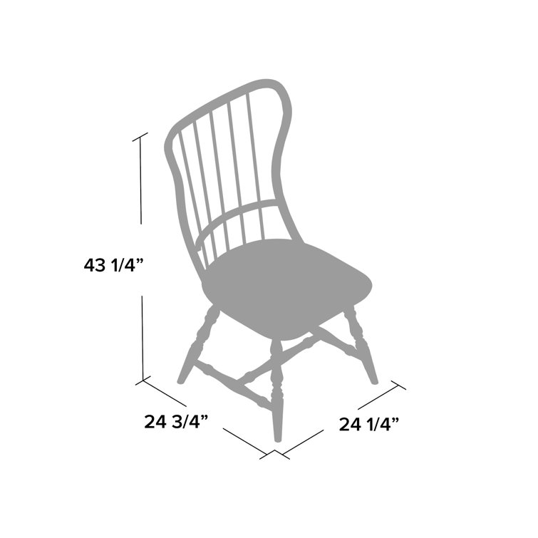 Antique White Windsor Slat Side Chair in Poplar and Birch