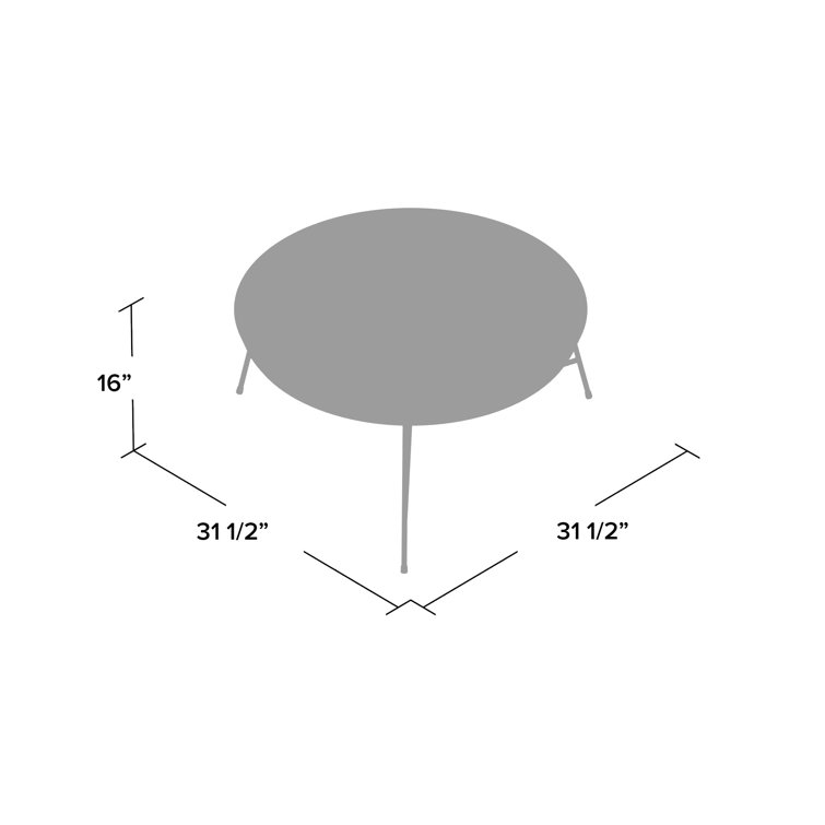 32" Transitional Round White Metal Outdoor Coffee Table