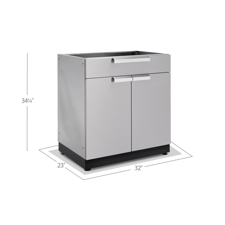 Stainless Steel 32-Inch Outdoor Bar Cabinet with Drawer