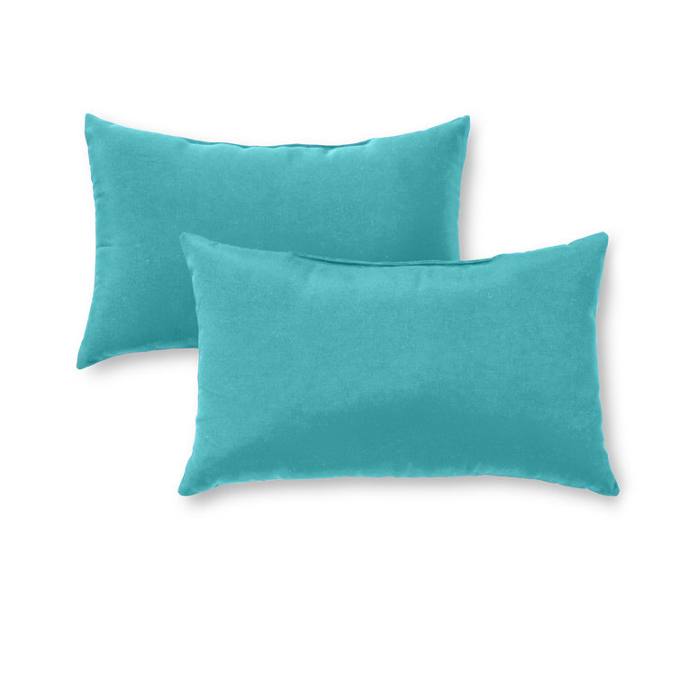 Teal Outdoor Rectangular Lumbar Pillows Set of 2