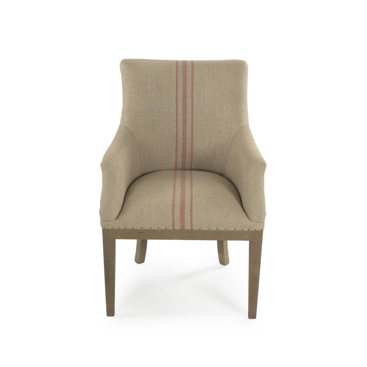 Zentique Liberte English Khaki Red Stripe Deconstructed Armchair