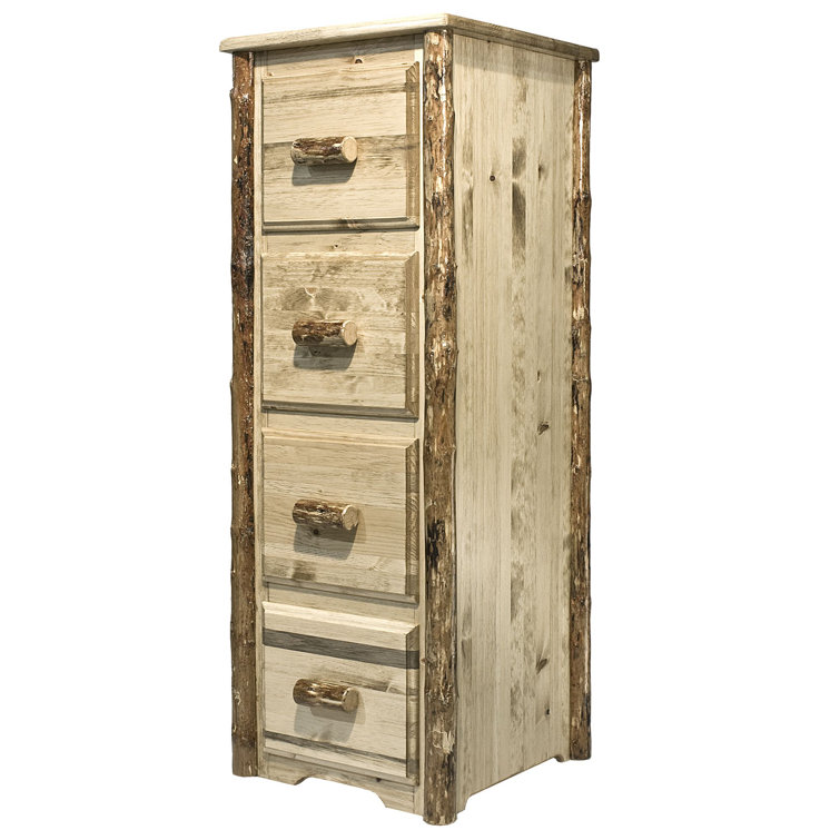Grand Lodge Pine 4-Drawer Letter File Cabinet with Dark Finish