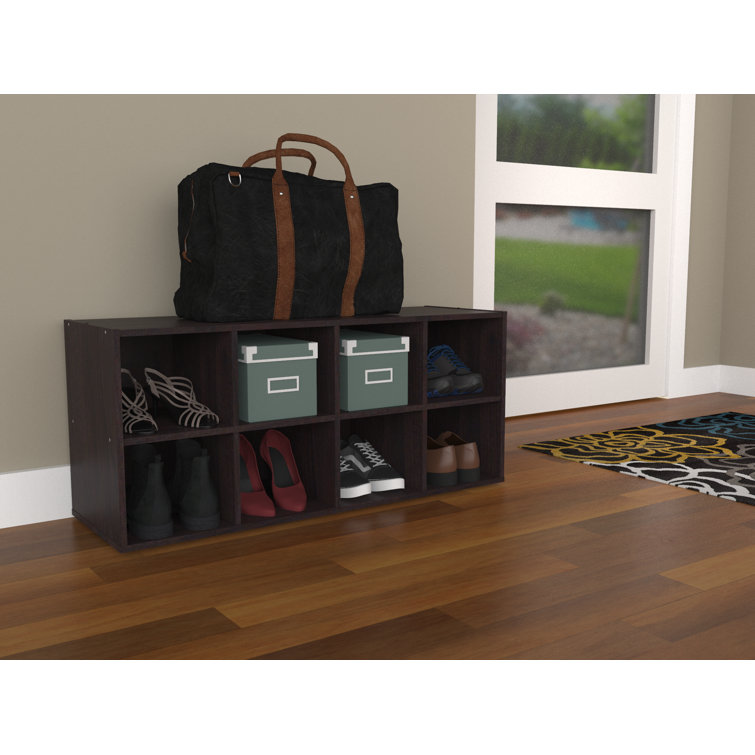 Espresso Stackable 8-Cubby Shoe Storage Organizer