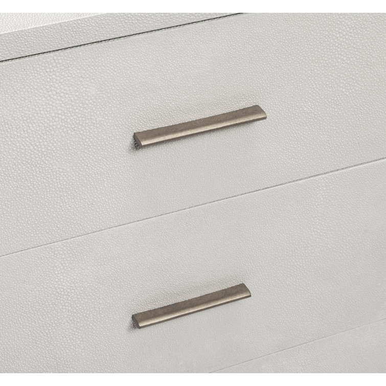 Bone Sharkskin 3-Drawer Mid-Century Modern Dresser