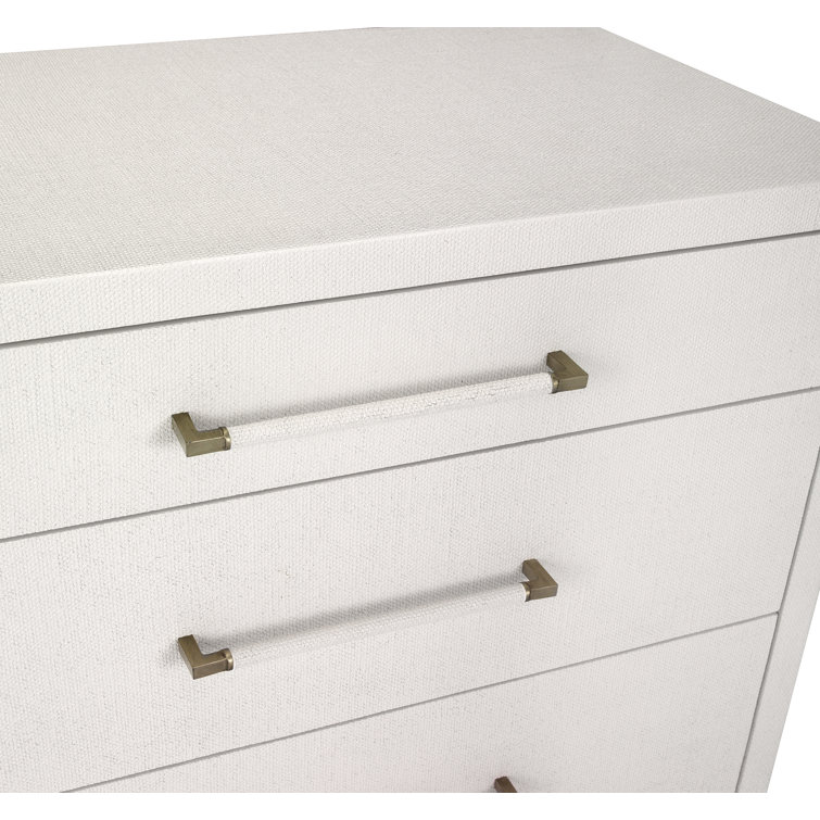 White Mid-Century 8-Drawer Double Dresser