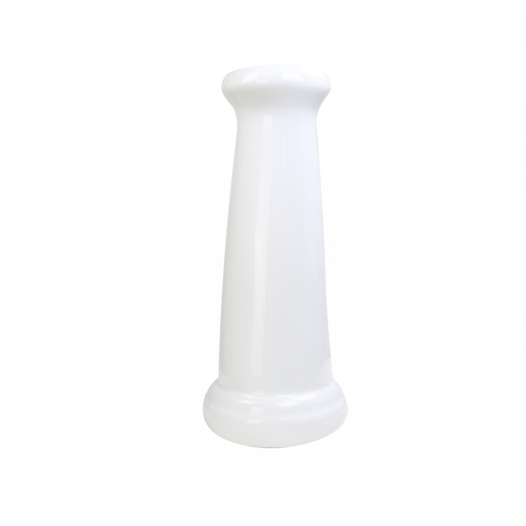 White Ceramic Traditional Pedestal Bathroom Console Sink