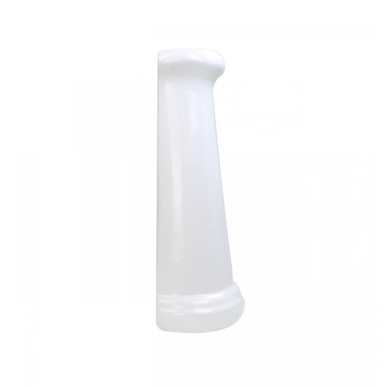 White Ceramic Traditional Pedestal Bathroom Console Sink