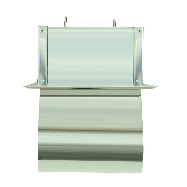 Chrome Recessed Stainless Steel Toilet Paper Holder with Lid, Pack of 2