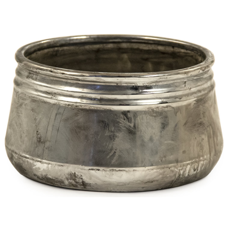 Distressed Silver Ceramic Table Vase with Novelty Shape