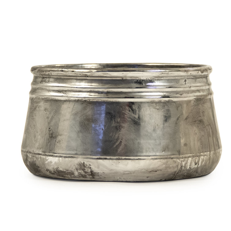 Distressed Silver Ceramic Table Vase with Novelty Shape