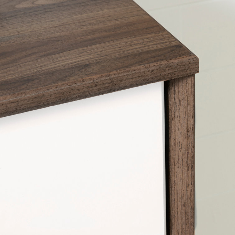 Yodi Scandinavian 5-Drawer Nursery Chest in Natural Walnut and Pure White