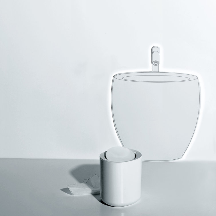 Minimalist White Plastic Bathroom Waste Bin