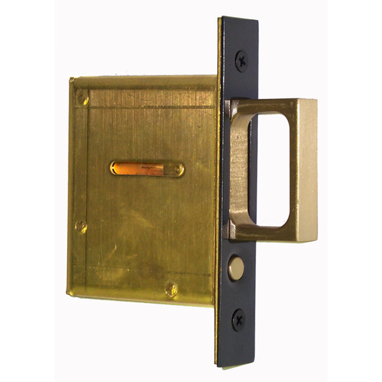 Matte Black and Brass Interior Pocket Door Mortise Pull