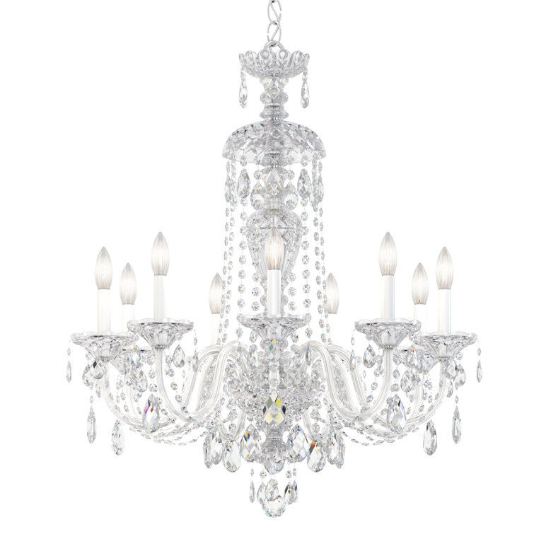 Heritage Clear Crystal 9-Light Polished Silver Chandelier