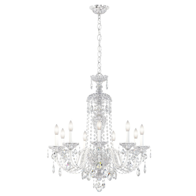 Heritage Clear Crystal 9-Light Polished Silver Chandelier