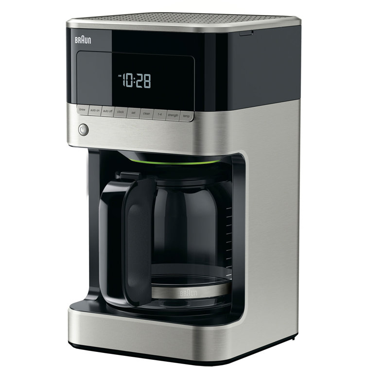 Braun 12-Cup Black and Stainless Steel Drip Coffee Maker with Glass Carafe