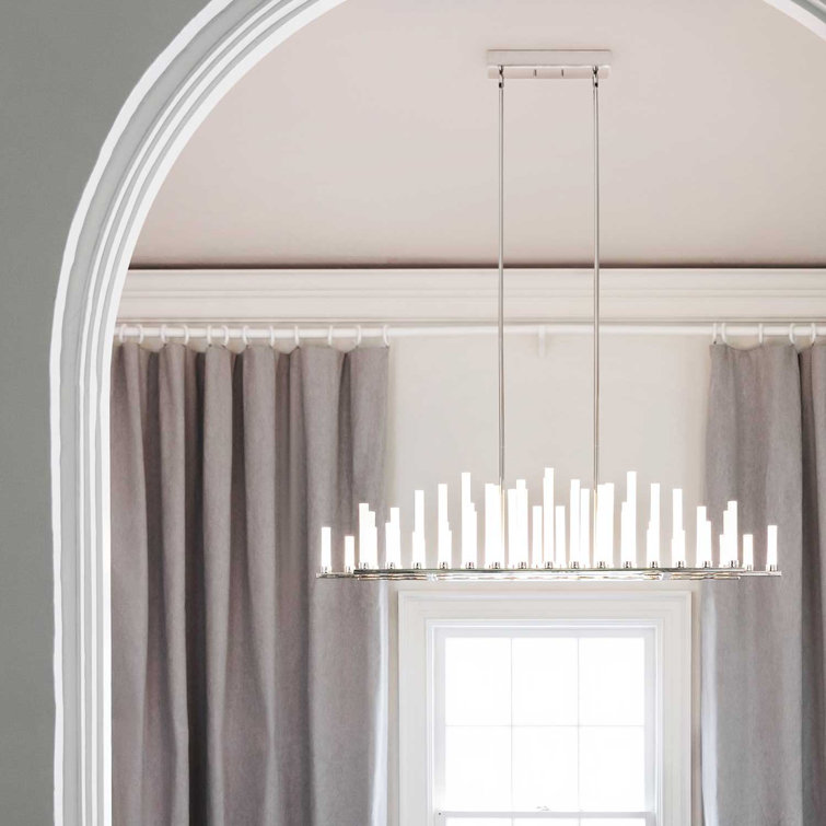 Elysian 50-Light Polished Nickel LED Linear Chandelier