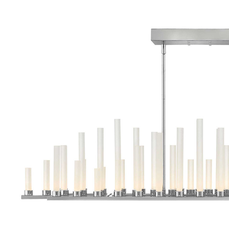 Elysian 50-Light Polished Nickel LED Linear Chandelier