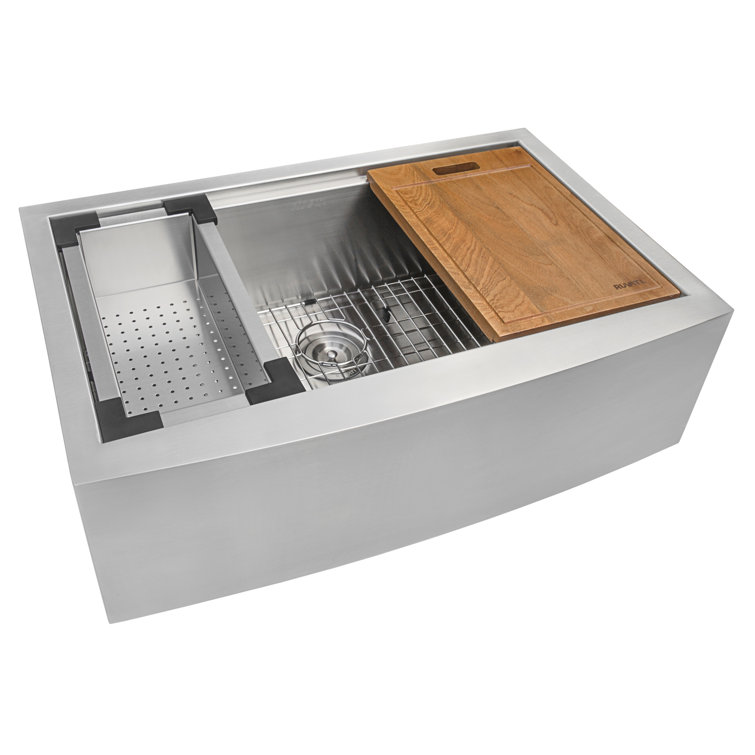 Ruvati 33" Stainless Steel Farmhouse Apron-Front Kitchen Sink