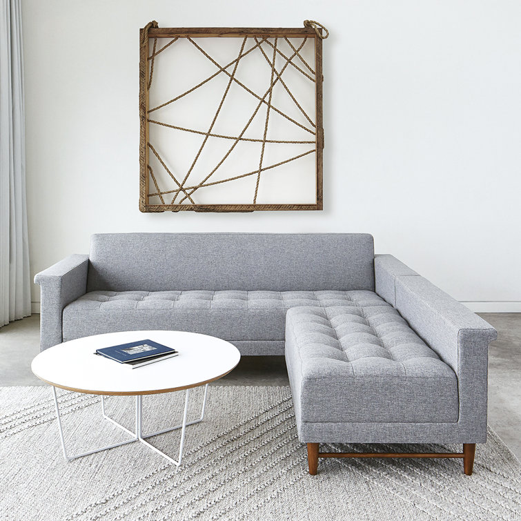 Modern Array Round Wood and Metal Coffee Table in White