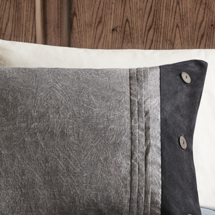 Gray Faux Suede Queen 7-Piece Comforter Set