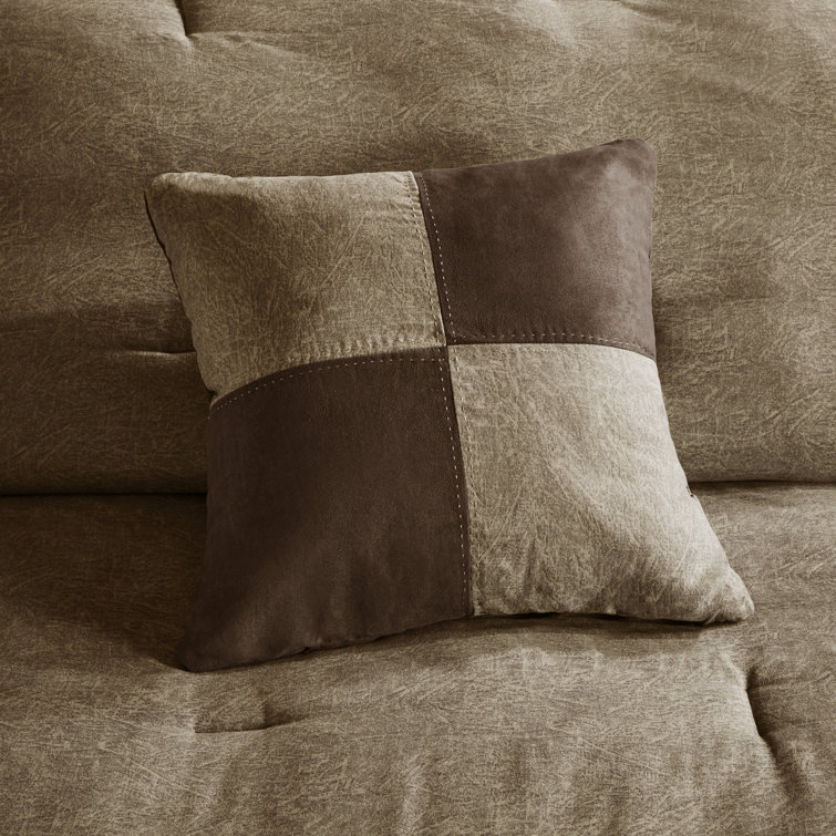 Boone Queen Brown Faux Suede 7-Piece Comforter Set