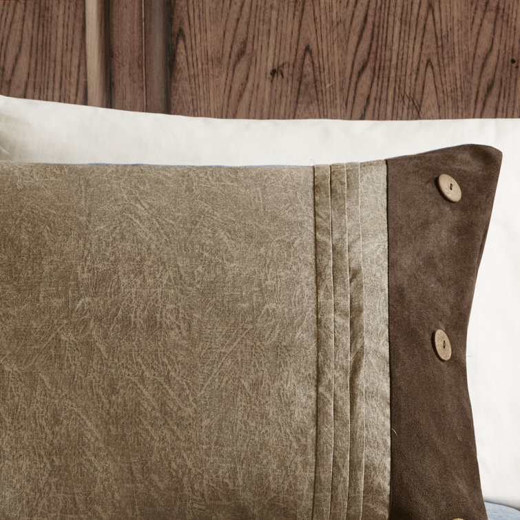Boone Queen Brown Faux Suede 7-Piece Comforter Set