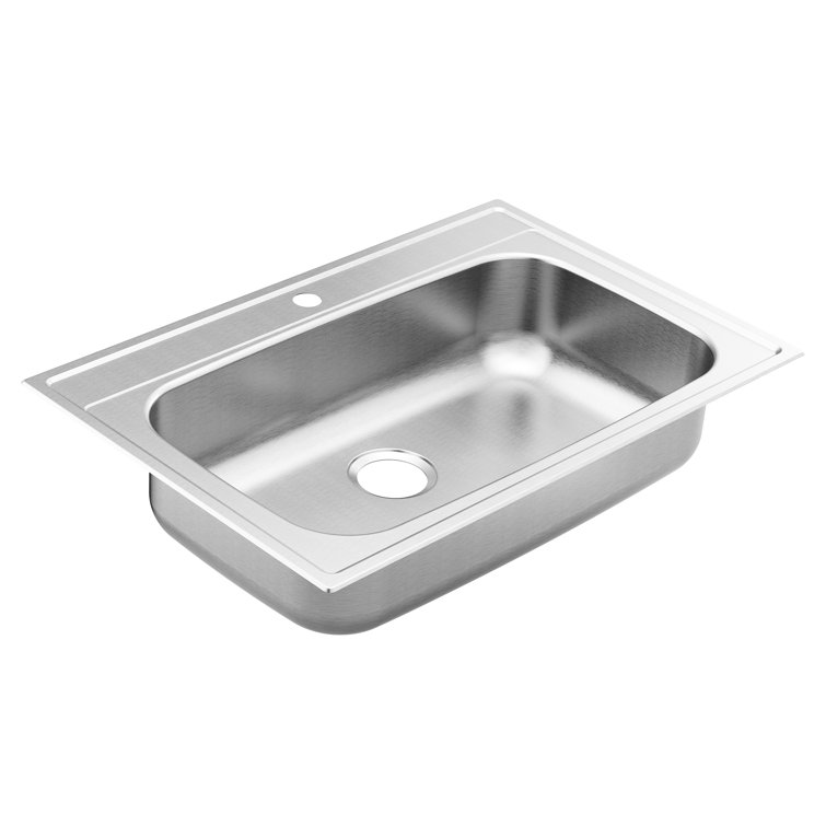 33-Inch Stainless Steel Single Bowl Drop-In Kitchen Sink