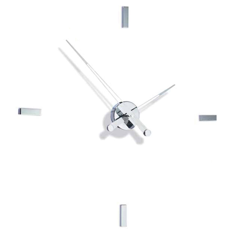 Oversized Silver Metal Wall Clock with Silent Mechanism