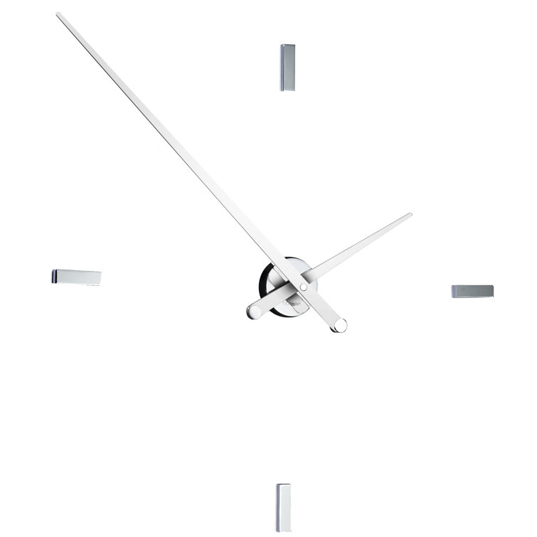 Oversized White Metal Analog Wall Clock