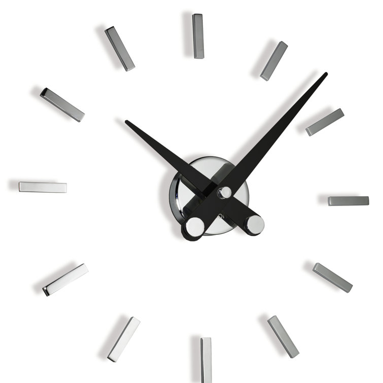 Nomon Black and Chrome Metal Round Wall Clock