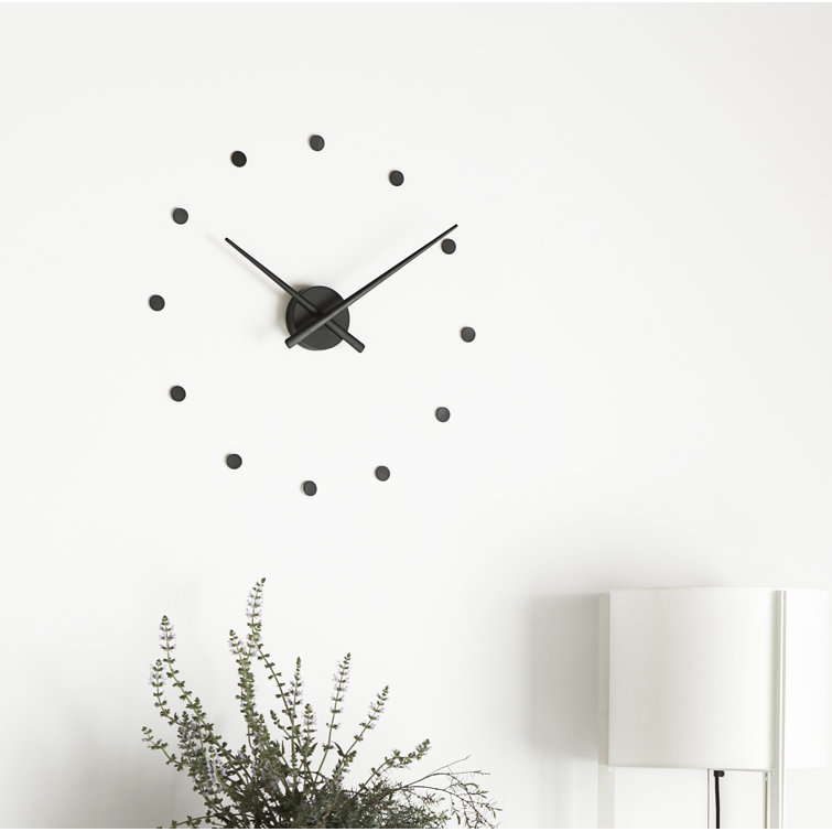 Large Black Polystyrene Minimalist Wall Clock