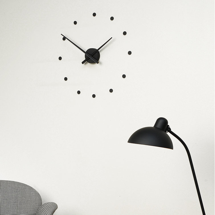Large Black Polystyrene Minimalist Wall Clock