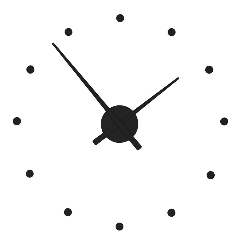 Large Black Polystyrene Minimalist Wall Clock