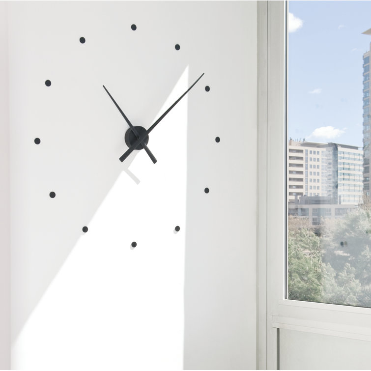 Large Black Polystyrene Minimalist Wall Clock