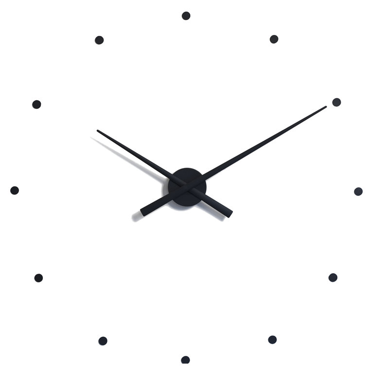 Large Black Polystyrene Minimalist Wall Clock
