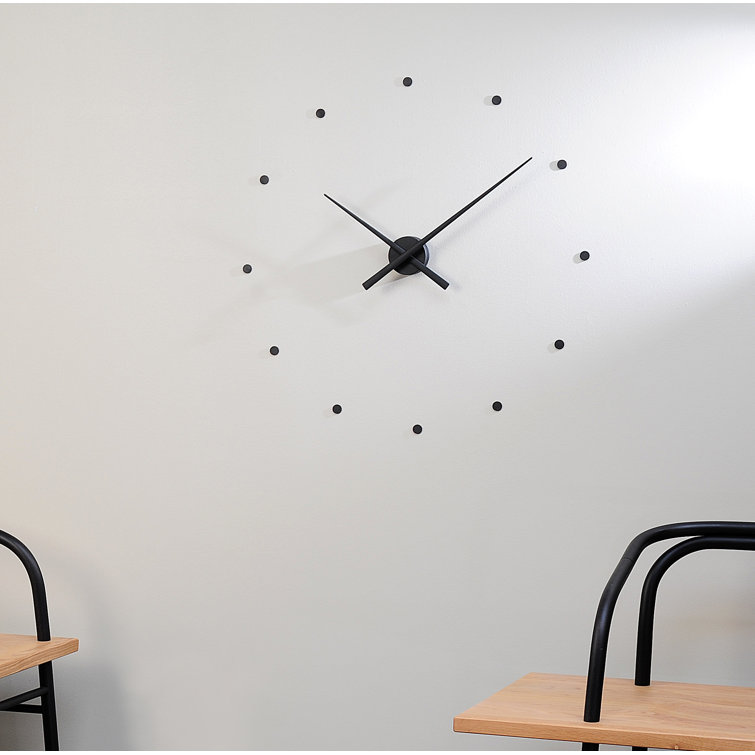 Large Black Polystyrene Minimalist Wall Clock