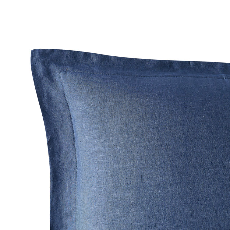 Navy Full/Queen Linen 3-Piece Duvet Cover Set