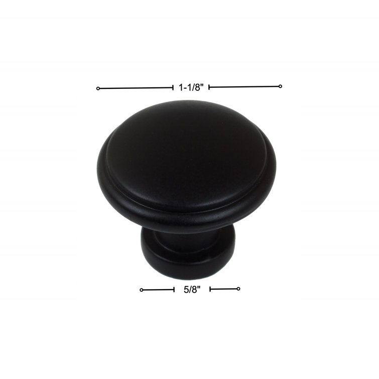 Matte Black Round Zinc Alloy Cabinet Knob Set