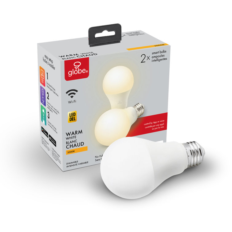 Dimmable Frosted White LED Smart Bulb 2-Pack