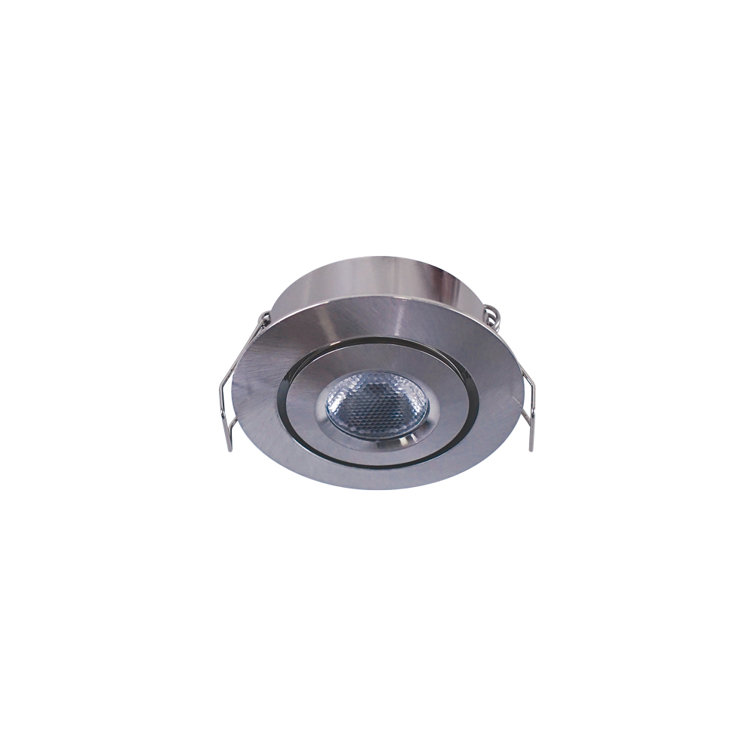 2-Inch Brushed Steel Swivel Recessed LED Puck Light