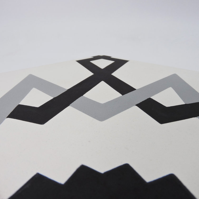 Moroccan Black and White Cement Patterned Wall and Floor Tile
