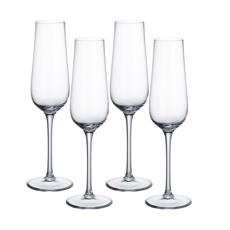 Purismo 9 oz Clear Crystal Champagne Flute Set of 4