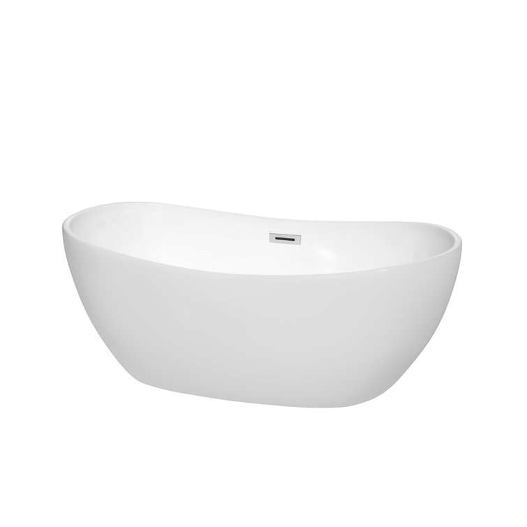 Rebecca 60'' White Freestanding Acrylic Bathtub