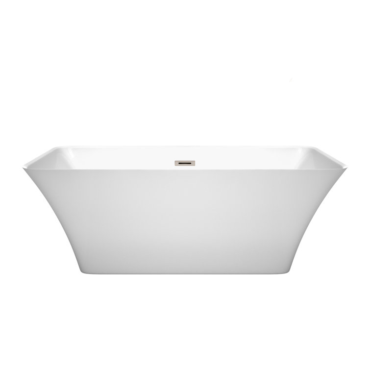 Tiffany 59" White Acrylic Freestanding Soaking Bathtub
